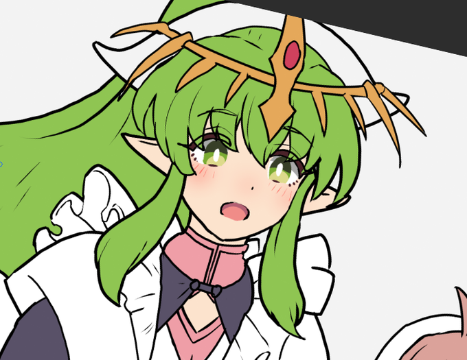 線画経て、下塗りまで 