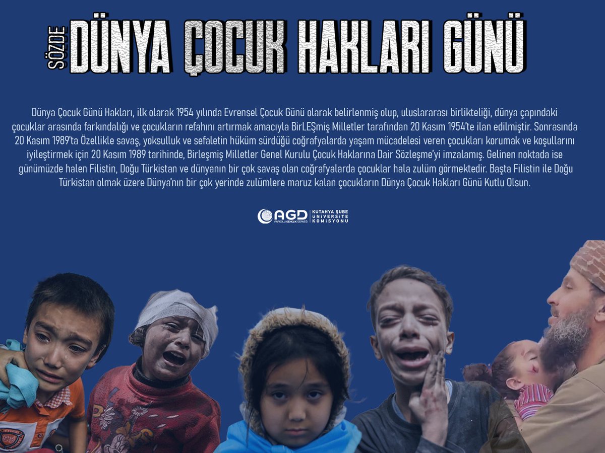 AGDUniKutahya's tweet image. Sözde dünya çocuk hakları günü.