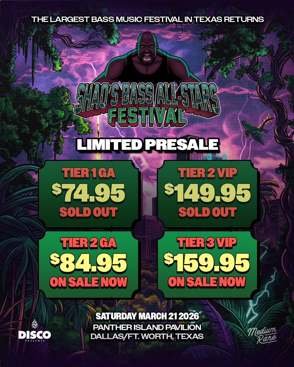 shaqbassallstar's tweet photo. Y’all better move quick! Pre-sale tickets are flying! 💨 Grab yours now with a deposit as low as $20!

Lock in with code SHAQFEST ��� https://t.co/PSTxJMzeVh ☄️ https://t.co/wBYEvBPT8g