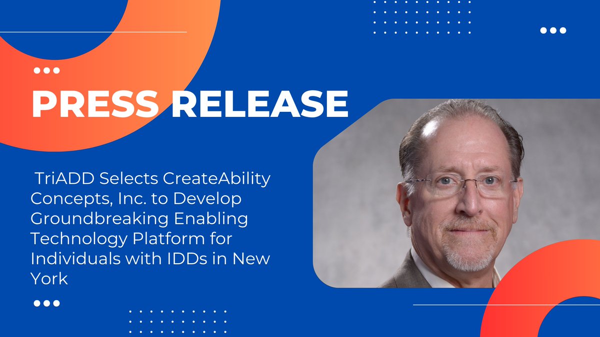 createability's tweet image. 🚨 Big News: CreateAbility Selected to Build NY’s Next-Gen IDD Tech Platform
Empowering 63,000+ Lives Through Innovation

🔗 Read the full press release here: bit.ly/4peT9Sq

#IDD #EnablingTechnology #PersonCenteredCare #CreateAbility #TriADD