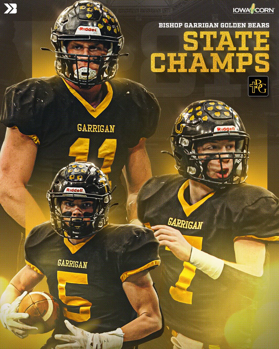Bound_IA's tweet photo. 🏆𝐁𝐈𝐒𝐇𝐎𝐏 𝐆𝐀𝐑𝐑𝐈𝐆𝐀𝐍 𝐂𝐑𝐎𝐖𝐍𝐄𝐃 𝐂𝐇𝐀𝐌𝐏𝐈𝐎𝐍𝐒🏆

THE GOLDEN BEARS WIN THEIR THIRD TITLE 🐻

THEY DEFEAT WOODBINE IN THE 8-PLAYER STATE CHAMPIONSHIP

#iahsfb Matt Matz Design, Dylan Shoemaker. https://t.co/SCp7AEtXaK
