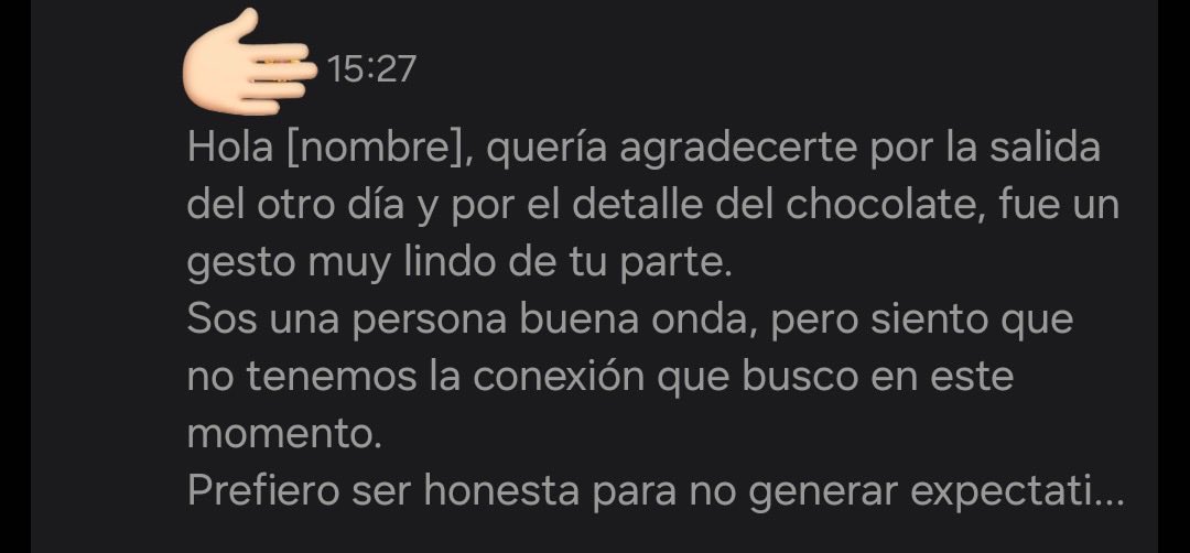 coyotecosmico14's tweet image. A mí una me &quot;rechazó&quot; con un mensaje generado con chat gpt. Encima lo mandó sin editar 💀