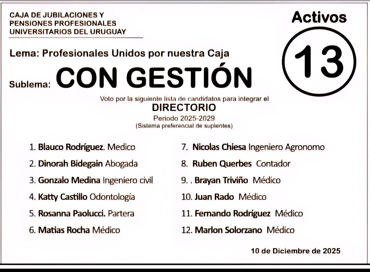 RodriguezBlauco's tweet photo. Los profesionales activos de la CJPPU decidimos este miércoles 10 de diciembre si queremos seguir teniendo caja o no.
Si queremos seguir pagando impuestos para trabajar o no.
Si queremos seguir tirando nuestros ingresos o no

Lista 13, la única que propone no mas caja. https://t.co/4yhyPtPigt