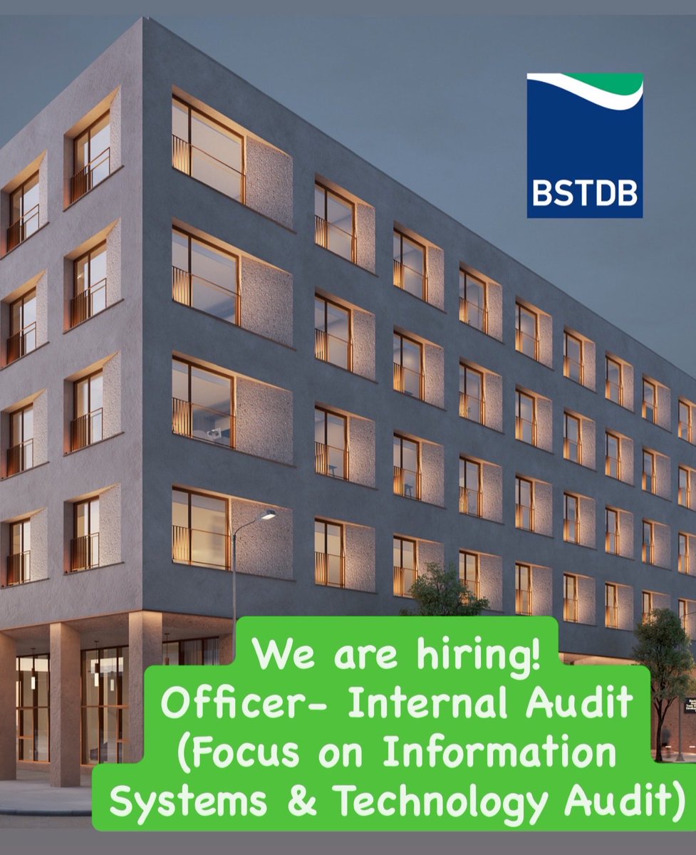 BSTDB's tweet image. We’re hiring: Internal Audit Officer (Focus on Information Systems &amp;amp; Technology Audit). If you have 5+ years of internal audit experience including hands-on IT audit of enterprise systems and CIA / CISA certifications, apply today at: bit.ly/3JHGV5O

#BSTDB #Hiring…