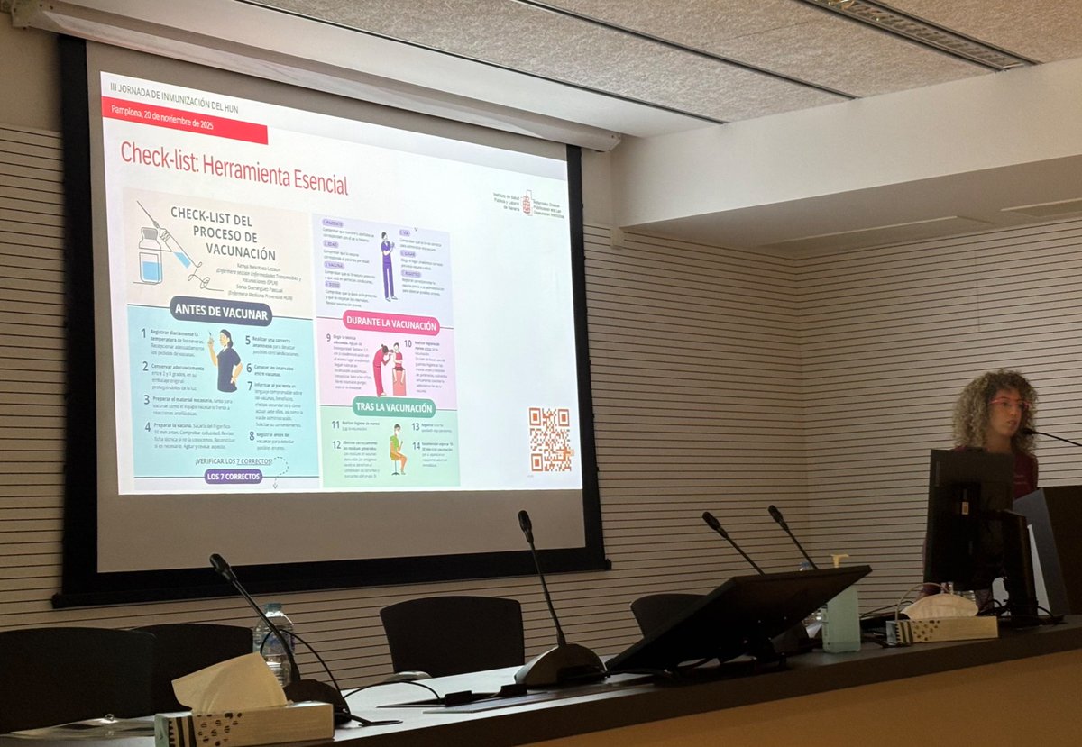 3ª Jornada de Inmunización del HUN: pasado, presente y futuro de la vacunación 

Kenya Nekotxea, enfermera de vacunas del ISPLN, nos regala una herramienta imprescindible (chek- list) para evitar  errores relacionados con el proceso de vacunación 
<a href="/Coenav/">Enfermeras navarras</a> <a href="/salud_na/">Salud - Osasuna</a>