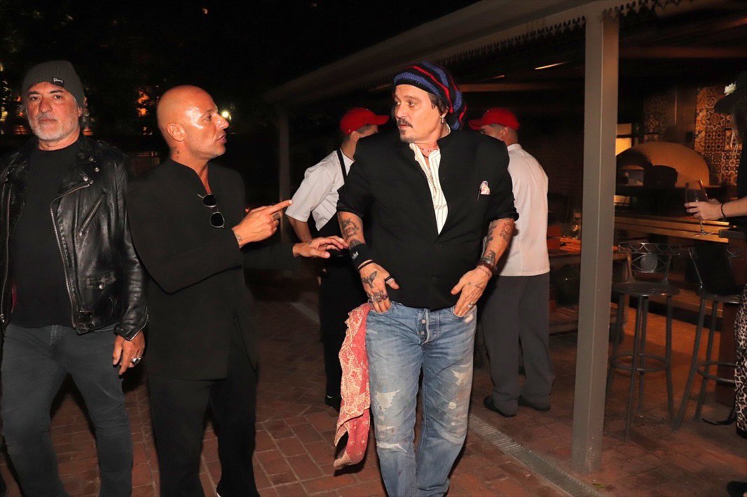 ReemDepp's tweet image. Johnny Depp at El Mercado restaurant, the Faena Hotel, in Puerto Madero, Argentina on November 13, 2025. (via didsocialevents).