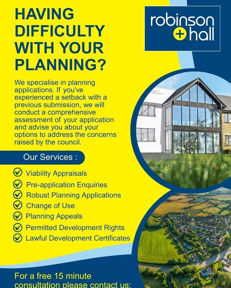 ARE YOU STRUGGLING TO GET PLANNING?

Did you know that we offer an appeals service and have an abundance of appeal success stories?

Find out more here:

robinsonandhall.co.uk/planning-desig…  
.
.
.
#appeals #planningappeals #bedfordshireappeals