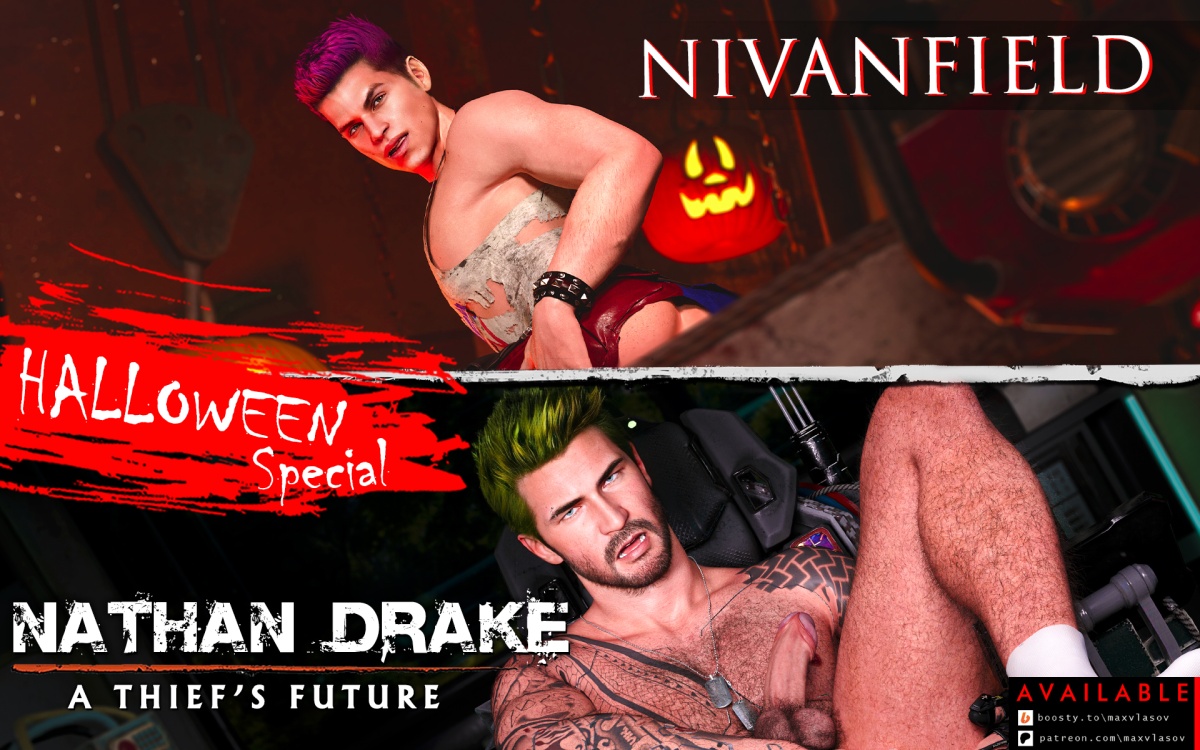 Looks like I forgot about Halloween sets😲
Both NF and ND sets available on Boosty and Patreon!
(NSFW) links in bio
Boys had so much fun! 🤭🥵
Spicy teaser is here...👀
#NathanDrake 
#ChrisRedfield
#PiersNivans
#Nivanfield 
#Halloween