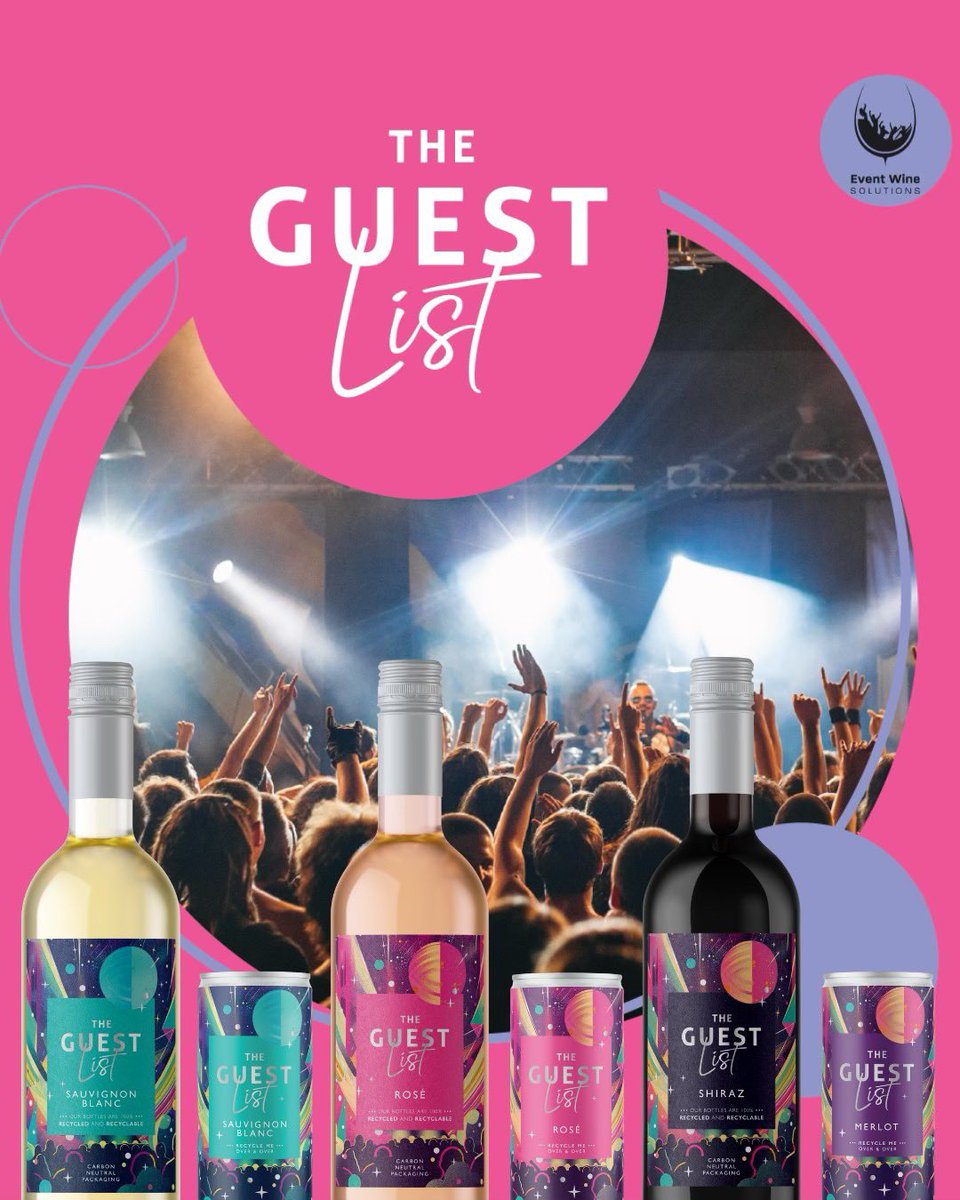 The Guest List wine family in 100% recycled rPET and aluminium cans.

100% recyclable
100% carbon neutral
100% delicious