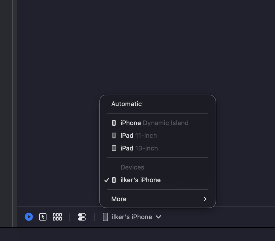 ilkerulusoy's tweet image. Xcode&apos;ye gerçek cihazda preview özelliği gelmiş. #xcode #iOS (Xcode 16&apos;dan beri varmış ben yeni gördüm)