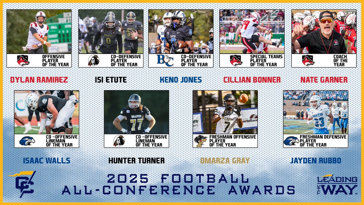 The first Conference Carolinas football all-conference awards in 51 years! 

🔗: bit.ly/3JUvYxN

#LeadingTheWay