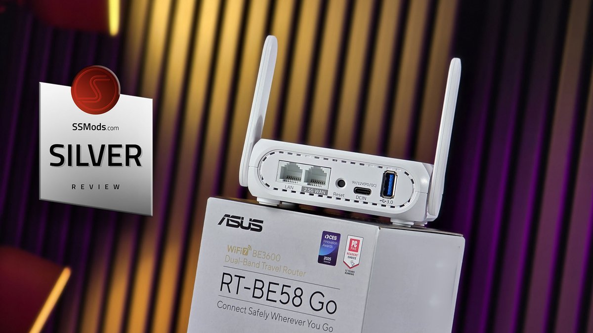 neSSaSSPCmods's tweet image. Asus RT-BE58 Go – WiFi7 ruter za poneti!
Video: youtu.be/F9KscsoVlAU
Text/foto: ss-mods.com/asus-rt-be58-g…

@ASUS