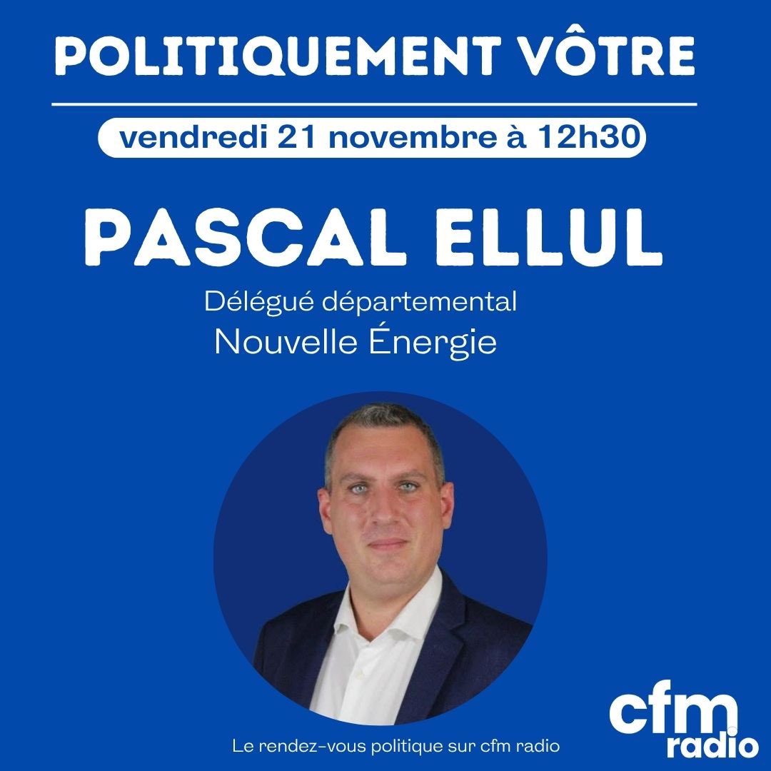 PascalEllul's tweet image. Demain à 12h30, je serai l’invité de Politiquement Vôtre sur CFM Radio 🎙️
On parlera vrai : bureaucratie qui étouffe, insécurité, économie qui patine… et des solutions concrètes que porte @Nouv_Energie avec @davidlisnard