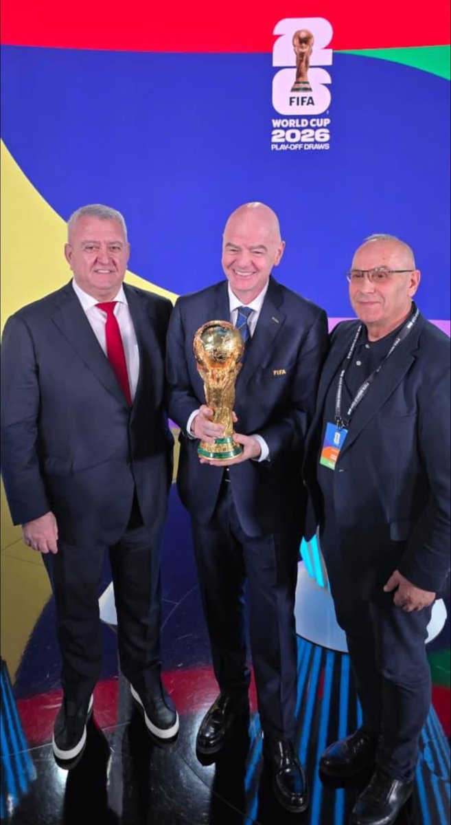 🇽🇰🤝🇦🇱 A beautiful moment for both our brotherly nations!

FFK President Agim Ademi and FSHF President Armand Duka standing alongside FIFA President Gianni Infantino — a sign of the strong relationship, respect, and growing influence Kosovo &amp; Albania have in world football.

Both