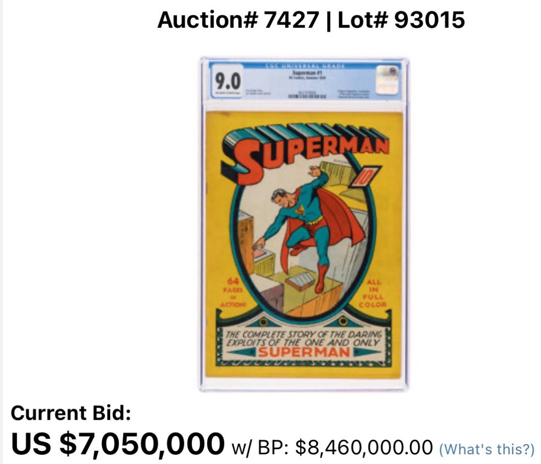 johnnydunn777's tweet image. Could the officially licensed digital nft Superman 1 9.8 comic rival or close the gap on some of the highest graded Superman 1 comics in the physical world one day!? @CandyDigital @Superman @HeritageAuction @GoldinCo @CGCComics