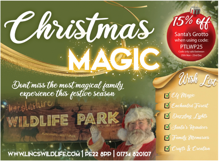 Christmas at Lincolnshire Wildlife Park is pure magic 🎄

🌲 Enchanted Forest
🎅 Santa’s Grotto &amp; real reindeer
🔥 Toasty marshmallows &amp; festive fun
Spot their advert in Primary Times Lincolnshire and plan your wild Christmas day out! flk.bz/sVjC