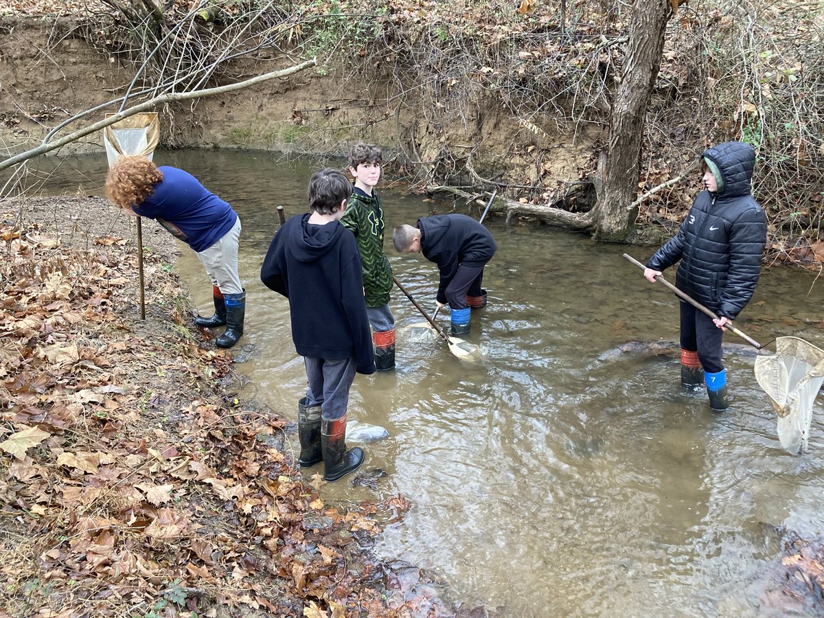 CCPS_ODS's tweet image. NCMS week 4: orange group collected data to determine if the stream is healthy #ODSchangetheworld