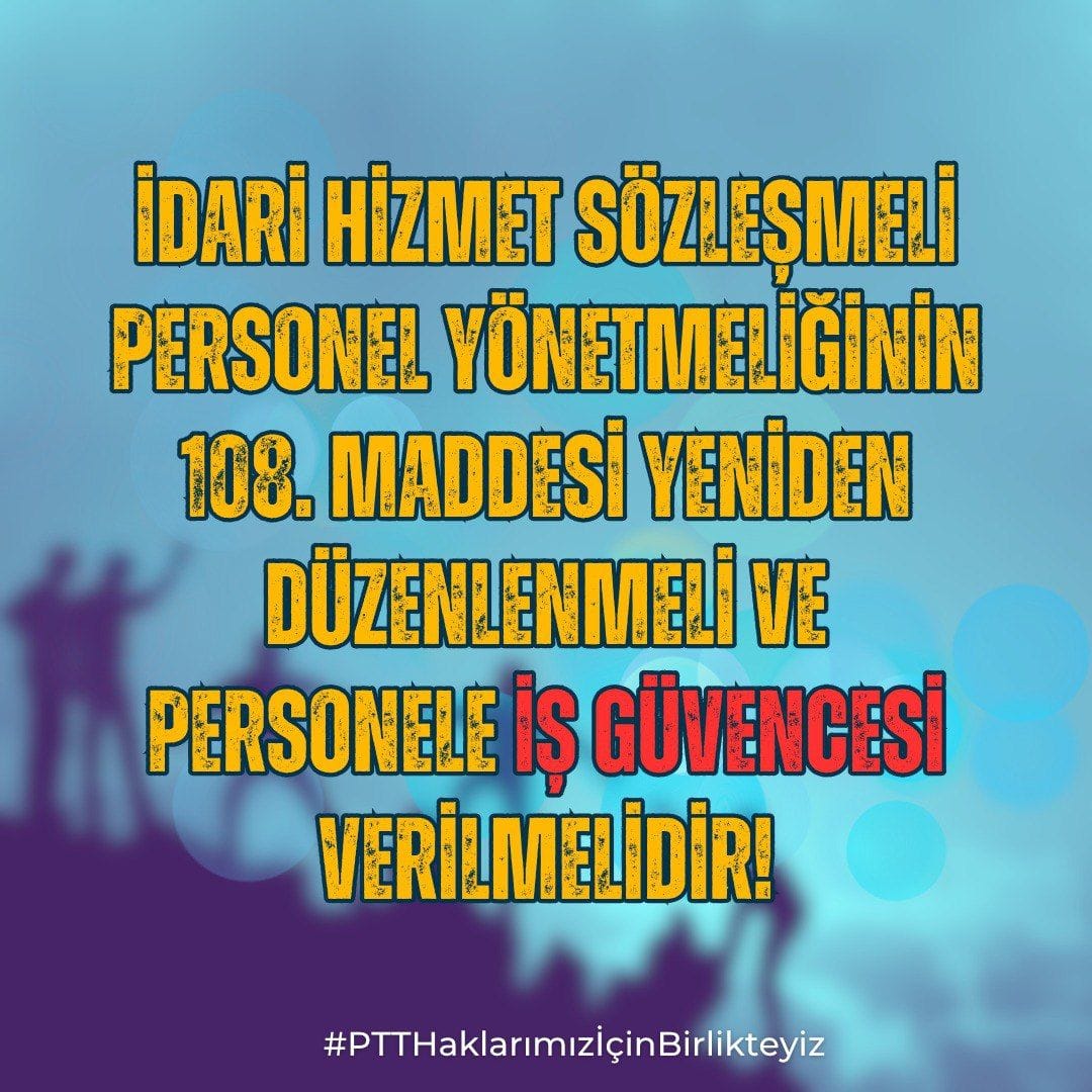#PTTHaklarımızİçinBirlikteyiz
#PTTHaklarımızİçinBirlikteyiz

<a href="/RTErdogan/">Recep Tayyip Erdoğan</a>
<a href="/tcbestepe/">T.C. Cumhurbaşkanlığı</a>
<a href="/TBMMresmi/">TBMM</a>
<a href="/Akparti/">AK Parti</a>
<a href="/dbdevletbahceli/">Devlet Bahçeli</a>
<a href="/eczozgurozel/">Özgür Özel</a>
<a href="/MDervisogluTR/">Müsavat Dervişoğlu</a>
<a href="/devapartisi/">DEVA Partisi</a>
<a href="/UABakanligi/">T.C. Ulaştırma ve Altyapı Bakanlığı</a>
<a href="/a_uraloglu/">Abdulkadir URALOĞLU</a>
<a href="/AliYerlikaya/">Ali Yerlikaya</a>
<a href="/HMBakanligi/">T.C. Hazine ve Maliye Bakanlığı</a>
<a href="/memetsimsek/">Mehmet Simsek</a>
<a href="/MustafaBilici__/">Mustafa Bilici</a>
<a href="/avabdullahguler/">Abdullah Güler</a>