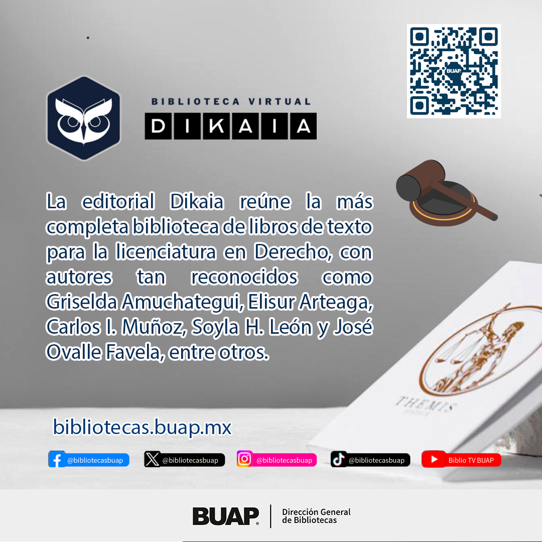 bibliotecasbuap's tweet image. 📚 Descubre Dikaia en la Biblioteca Digital BUAP
Accede a una amplia colección especializada en Derecho con libros y recursos de la editorial Dikaia. Ingresa desde cualquier lugar, escanea el QR o visita 👉 dikai.bibliotecabuap.elogim.com/library
#BibliotecasBUAP #bibliotecadigitalbuap #BUAP
