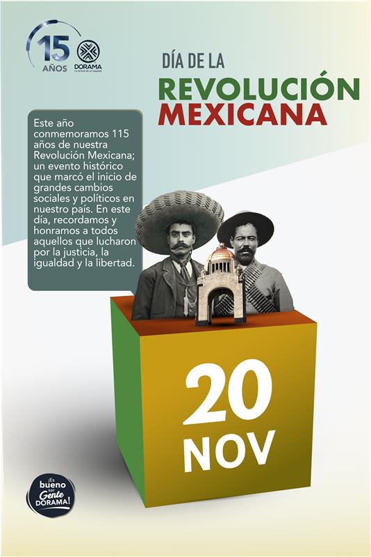Hoy conmemoramos el Aniversario de la Revolución Mexicana, un momento histórico que marcó el rumbo de nuestro país hacia la justicia y la igualdad.
Sigamos inspirándonos en los valores de unidad y transformación que nos recuerdan que juntos podemos construir un mejor futuro.