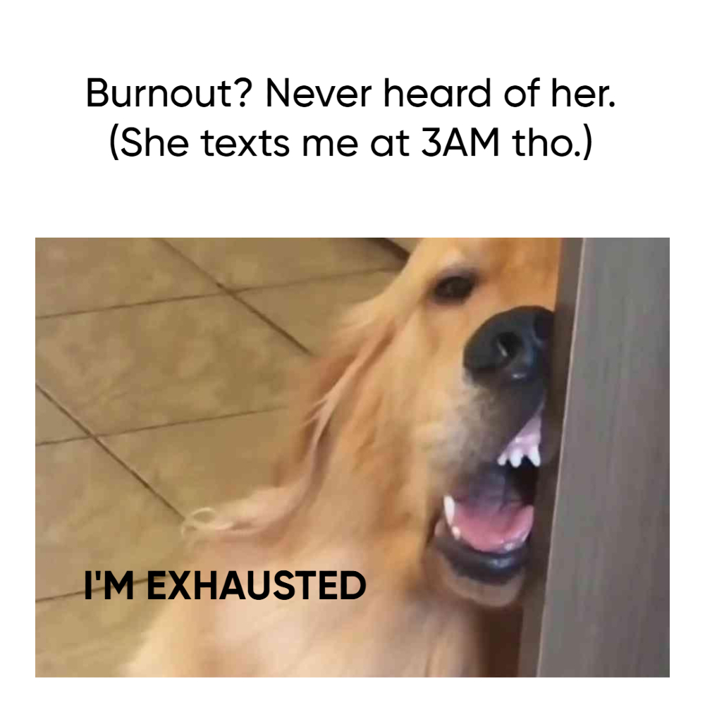 lpnlolz's tweet image. Burnout? No no, I just look like this now.
My hobbies include:
• Checking work email in bed
• Staring into the abyss
• Drafting motions in my dreams

#ImExhausted #LawyerBurnout #attorneyproblems