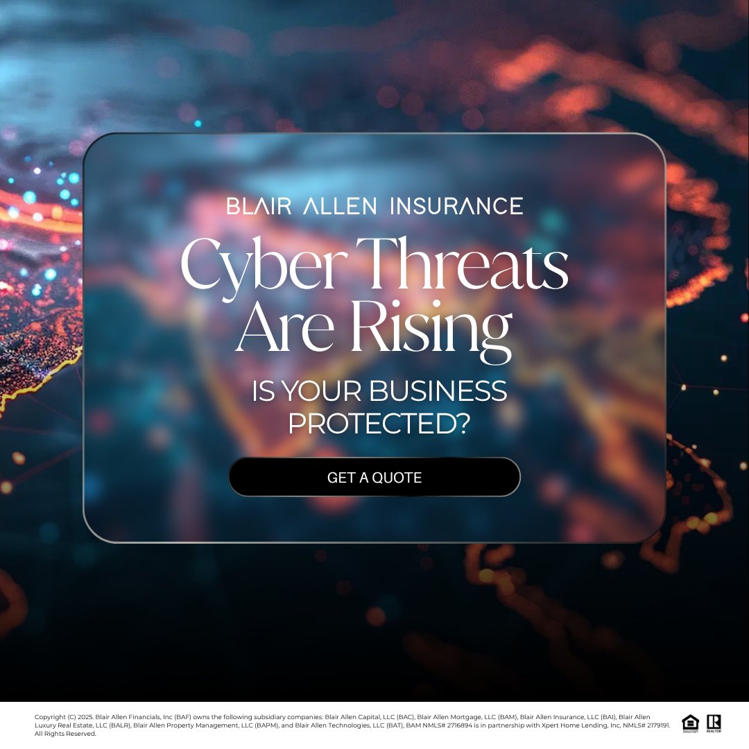 myblairallen1's tweet image. 🛡️ Cyber threats are rising — is your business protected?
Blair Allen Insurance offers coverage for data breaches, ransomware, business interruption &amp;amp; more.

Stay secure before an attack hits. 🔐

#CyberSecurityInsurance #BusinessProtection #BlairAllenInsurance