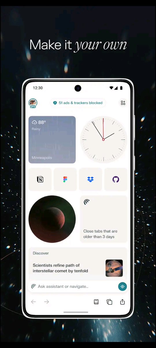 arindam2025's tweet image. Comet Browser is now available on Android! 🍭
An ultra-fast, AI-powered browser from Perplexity — built for smart searching, smooth browsing, and instant answers.

The AI browser war just got exciting 👀🔥

#CometBrowser #PerplexityAI #AndroidApps #TechNews