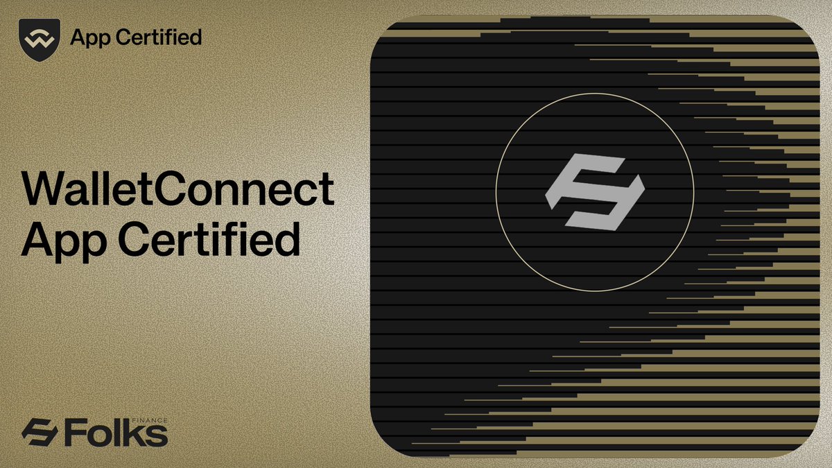 FolksFinance's tweet image. Trust the apps you connect to.

Folks Finance is in @WalletConnect’s first App Certified cohort, meeting the highest standards for security and experience.