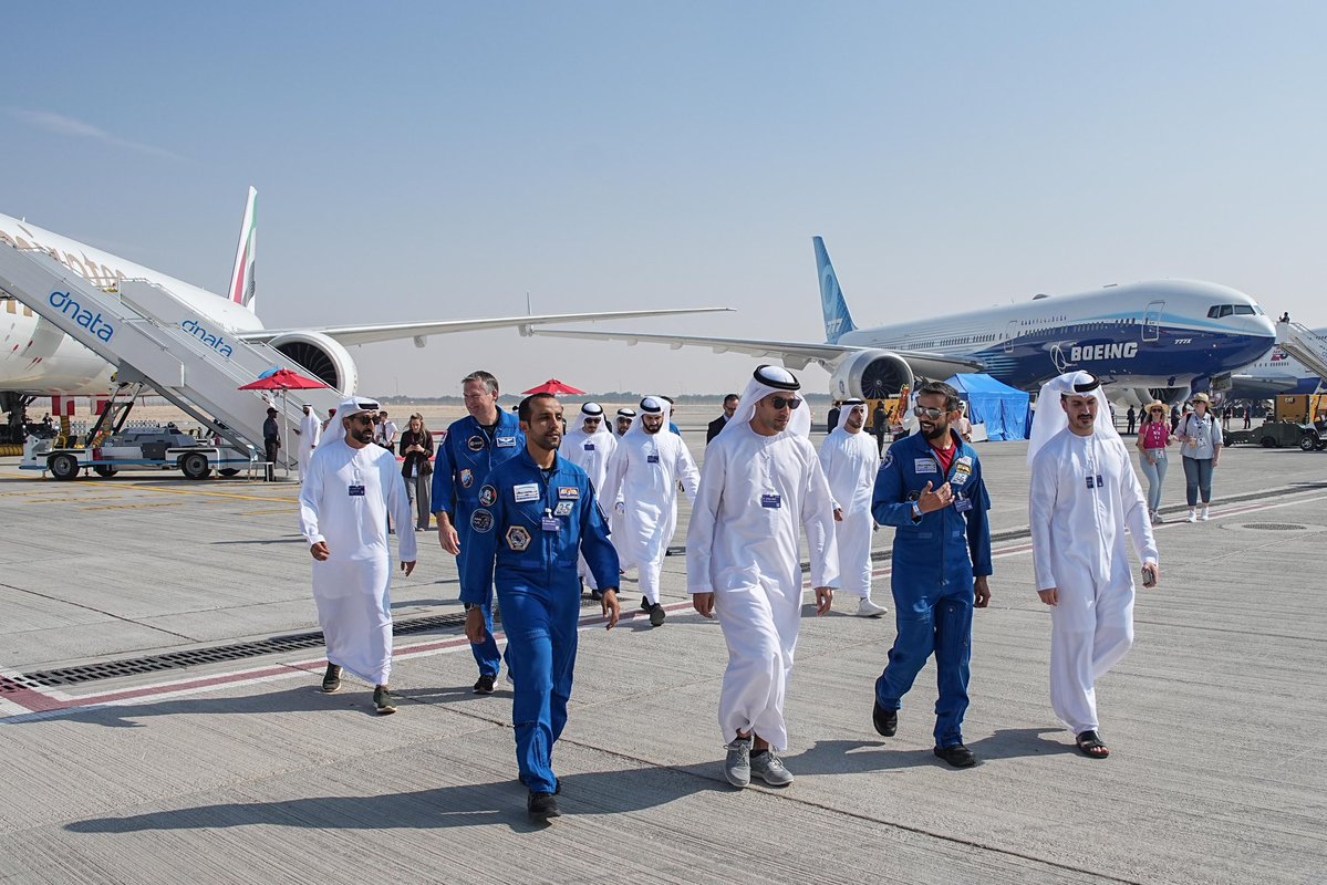 astro_hazzaa's tweet image. At the Dubai Airshow 2025, I always enjoy seeing the newest developments in aviation, the field I worked in before becoming an astronaut. It is evolving rapidly and shares many technologies with space missions and exploration, which makes this experience even more meaningful.