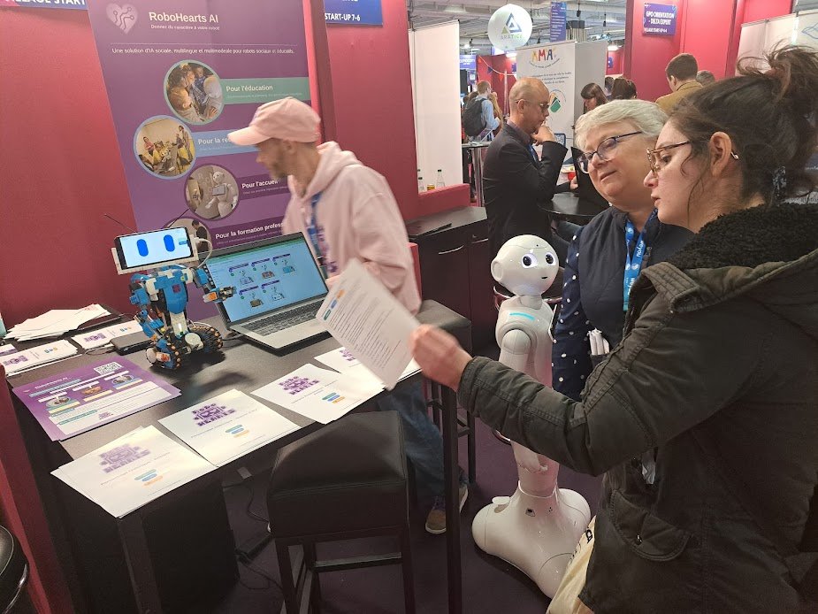 EmileAndHisBots's tweet image. We also have handouts for teachers with activities around robots &amp;amp; AI; two approaches:
  * Teaching about LLMs &amp;amp; prompting, and hallucination, by creating LLM-driven chars on the robot
 * Using a pre-prepared character to practice language, job interviews, or talk with a…