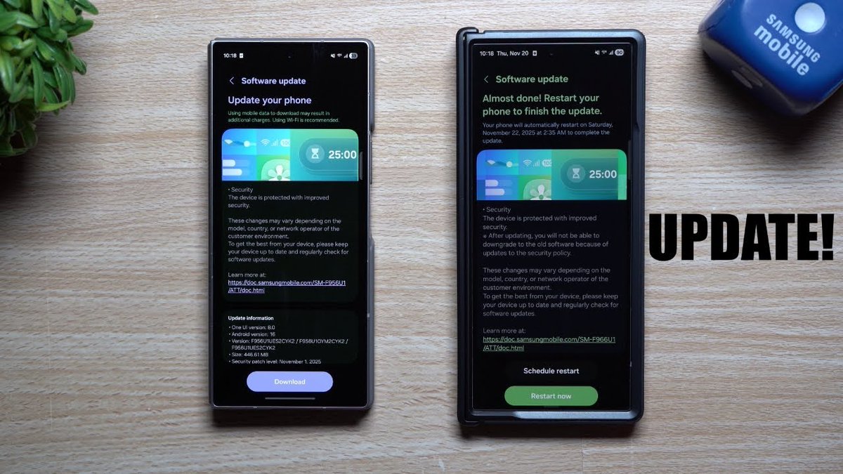 jimmyispromo's tweet image. Samsung November Update - Starting to Roll Out on These Devices

Watch Here: youtu.be/nWY1Z2gOGU0

#Samsung #OneUI7 #GalaxyS25Ultra #GalaxyS24Ultra #GalaxyAI @SamsungMobileUS #OneUI8 #GalaxyZFold7
