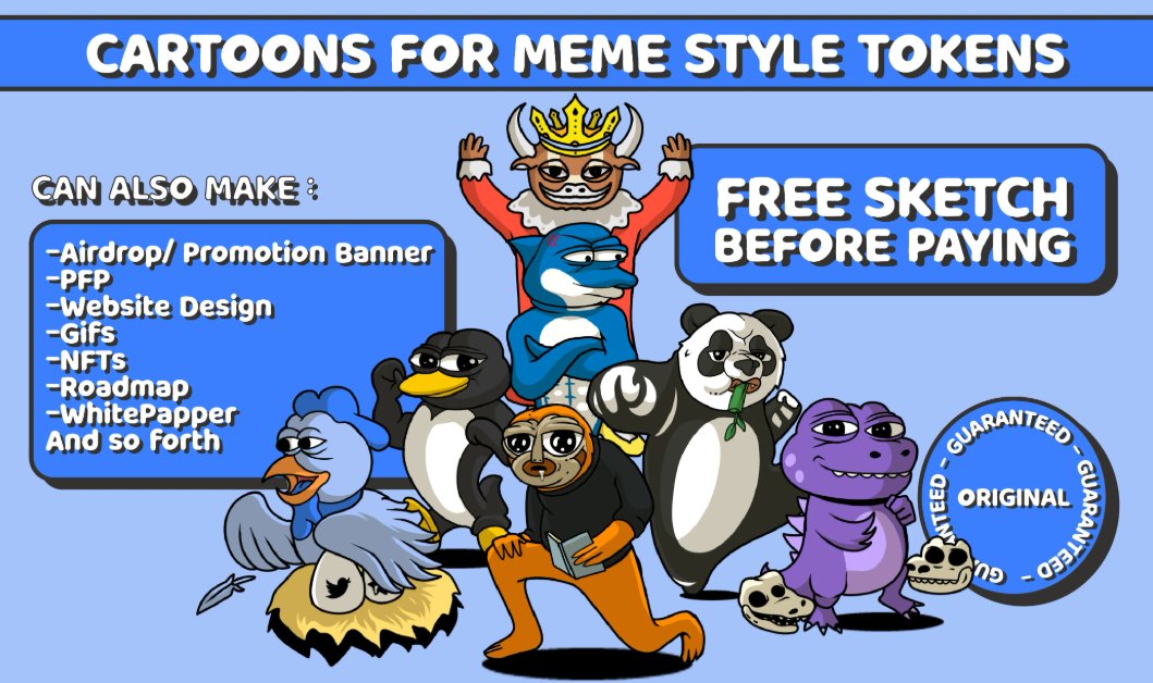 abbeymem's tweet photo. I create premium meme animations & branding for Web3 projects.
If you need:
• GIFs / stickers
• Promo meme videos
• Coin mascots
• Dex/Twitter banners
• Website design
• 2D/3D animations
• Pixel art or memes
I deliver fast, clean & hype visuals that help your project trend.
🧵 Here’s some of my work 👇

https://t.co/rTM03WDrIE

DM open ⚡