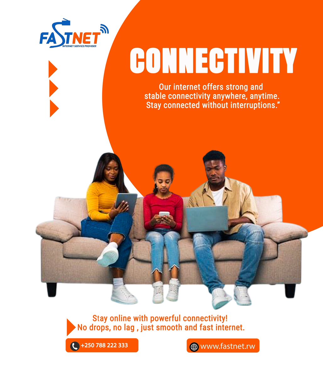 FastnetISP_RW's tweet image. Connecting you to what matters most. Experience the speed and reliability you deserve. Fast internet, fast results.

#FASTNET #Internet #Speed #Reliability #Connectivity #FastnetRwanda #Online #Tech #DigitalLife #HighSpeedInternet #StayConnected #FastInternet #InternetService.