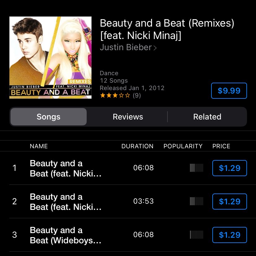 ReinaZolanski's tweet image. I’d like to remind everyone we have 12 versions of Beauty &amp;amp; A Beat on iTunes

So remember to go all out on Midnight 🤭