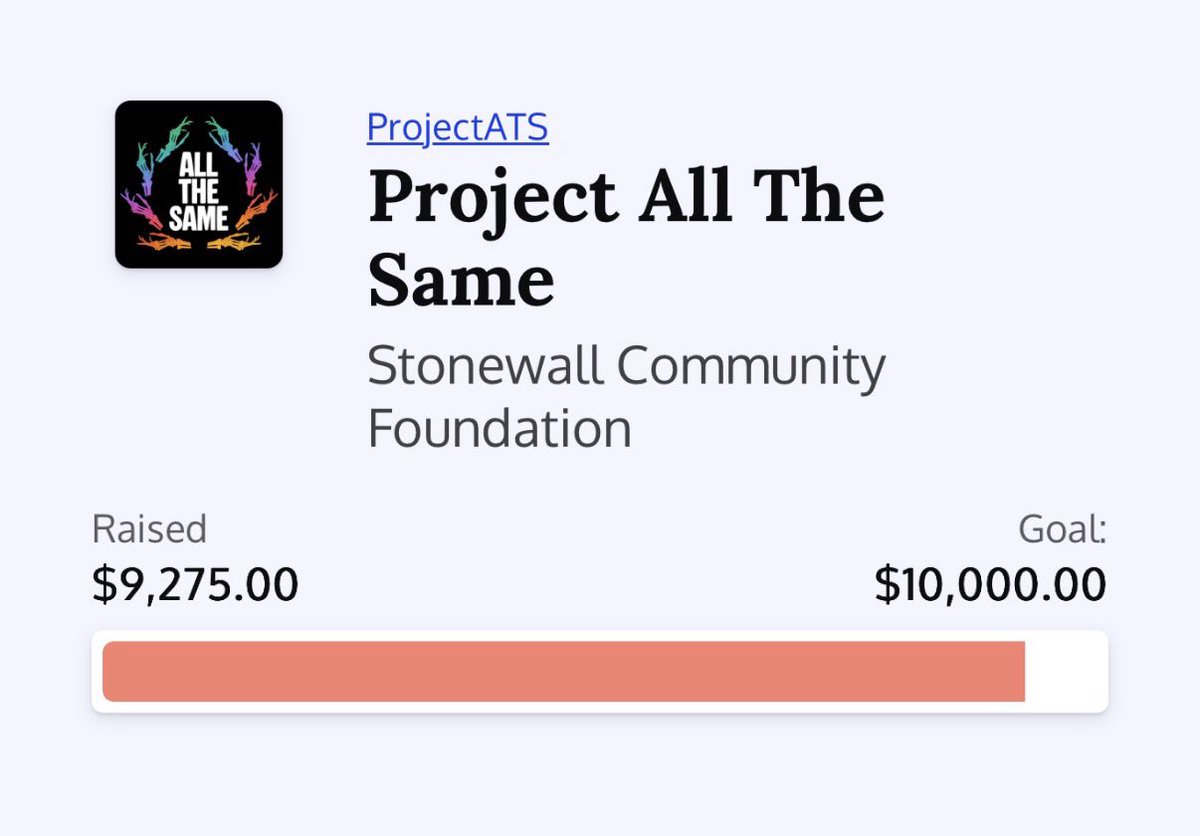 AllTheSame2025's tweet image. Gooooood afternoon :D

We are only $725 away from our goal in donations ALONE! We are so so close to the goal and only getting closer everyday

There is another ongoing raffle, so please go check that out! (more info in the thread below)

🔗: tiltify.com/@projectats/to…

#ProjectATS