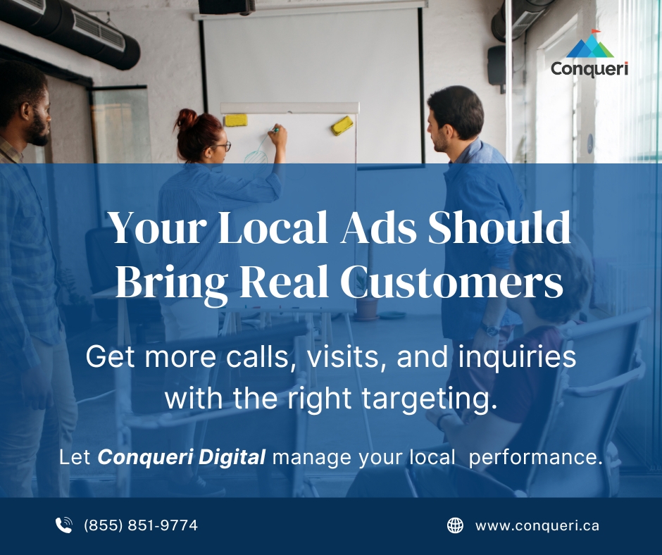 Conqueridigital's tweet image. #Reaching the right customers starts with the right #targeting. When your local #Ads  are optimized, you get more calls, more visits, and more real inquiries,  not wasted budget.

Let Conqueri Digital manage your local performance and bring your business closer to the customers.