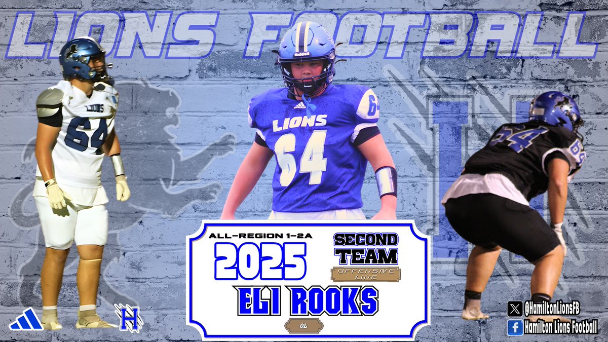 Congratulations to Eli Rooks: All-Region 1-2A Second Team Offensive Line!