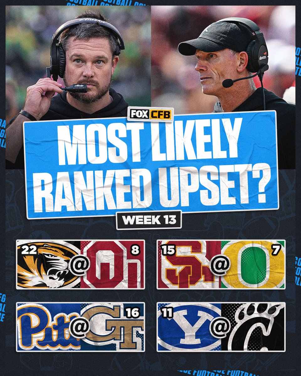 CFBONFOX's tweet image. Who's on upset watch this weekend? 🫣