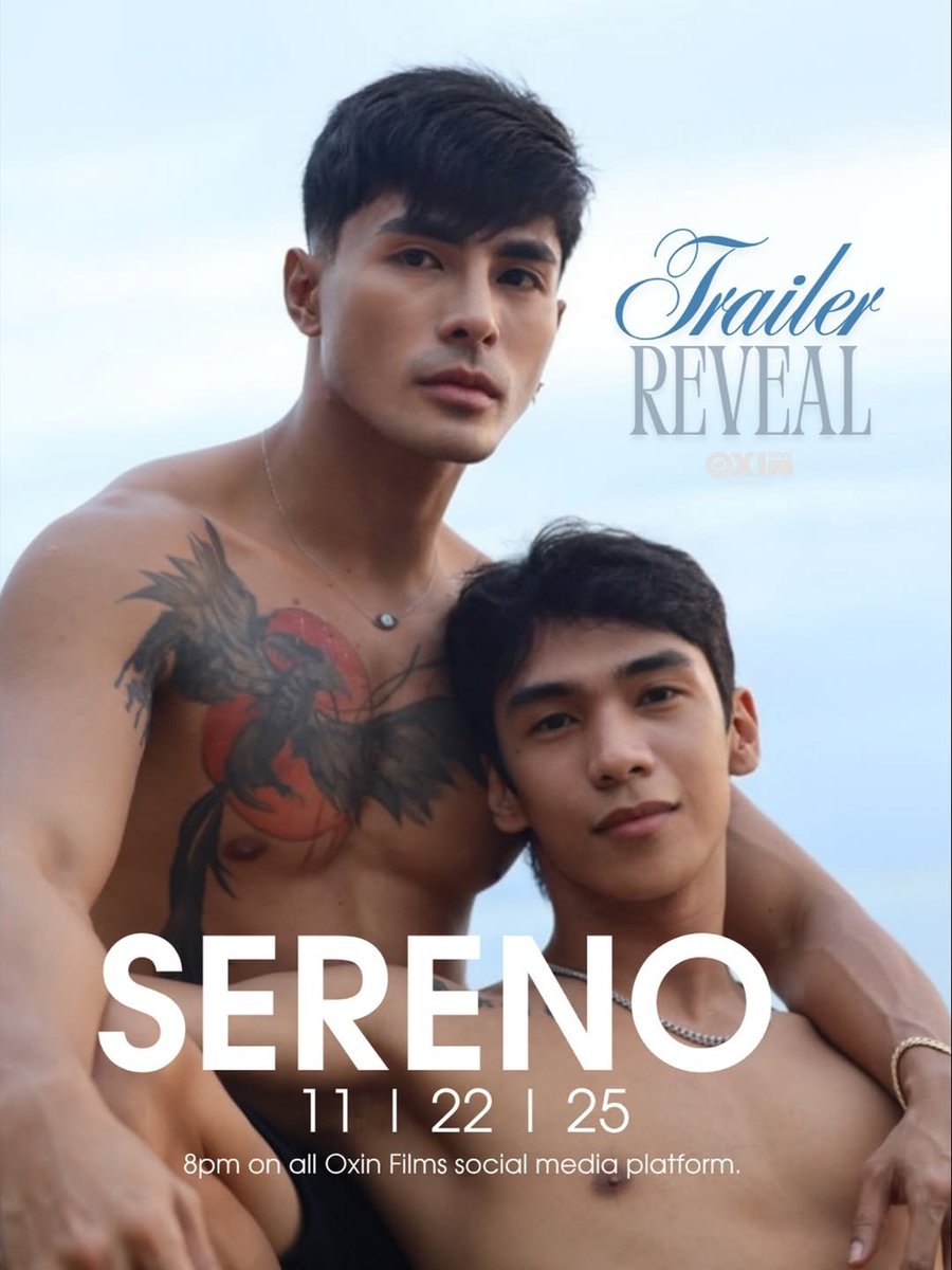 clingyteddy's tweet photo. PROMO POSTERS AND TRAILER DATE
ANNOUNCEMENT!!
Oxin Film's new fantasy bl #Sereno is set to reveal its trailer this weekend
Starring
Mac Alonzo
Lawrence Brenches
Trailer 📅 22 Nov on YouTube
Coming soon
#philippinesbl
#oxinfilms #pinoyBL https://t.co/yZCFSH6DjG
