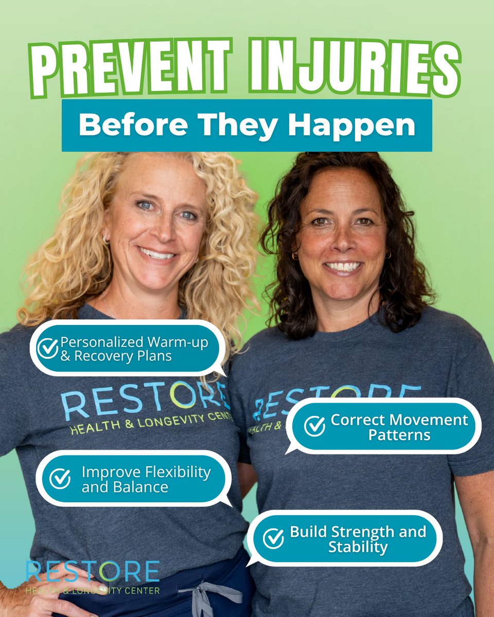 restorehlc's tweet image. Stay ahead of injuries with a smarter approach to movement. 💪
✅ Correct your form
✅ Improve flexibility &amp;amp; balance
✅ Build strength &amp;amp; stability
✅ Get personalized warm-up &amp;amp; recovery plans

#RestoreHLC #Injuryprevention #WaynePA