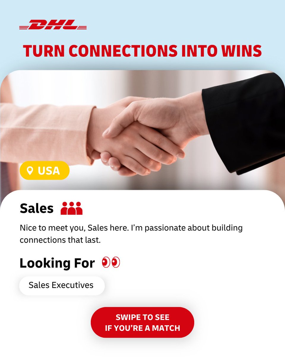dhl_forwarding's tweet image. 👥 Build connections and seal the deal. Join our team now: 
okt.to/SCmaFM

#Sales #ExportImport #BusinessRelations #USA #DHLGlobalForwarding