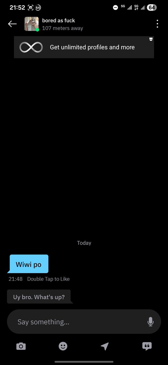 Delusional gays nowadays be like:

Nagtap pa yan sya 😆 at nagmessage agad