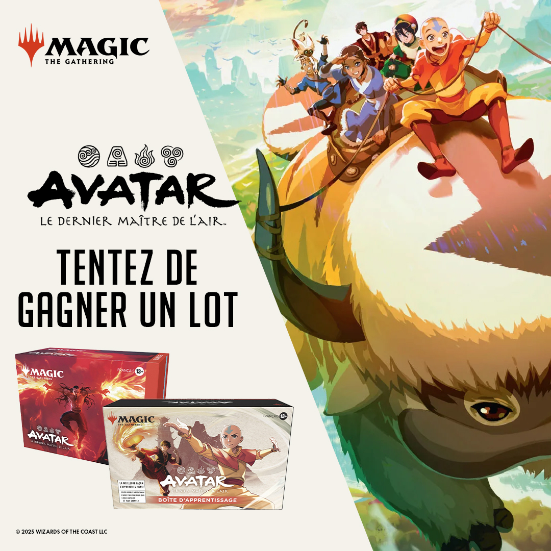 Micromania_Fr's tweet image. Pour la sortie de Magic the Gathering x Avatar: Le Dernier Maître de l&apos;Air, on vous propose deux coffrets à gagner : un Bundle et un Coffret d&apos;Apprentissage 🔥

Pour participer ⤵️
🌫️ Like⁣⁣⁣, RT &amp;amp; Follow @Micromania_Fr
🌫️ Mentionner en réponse un ami avec #MicromaniaMagic…