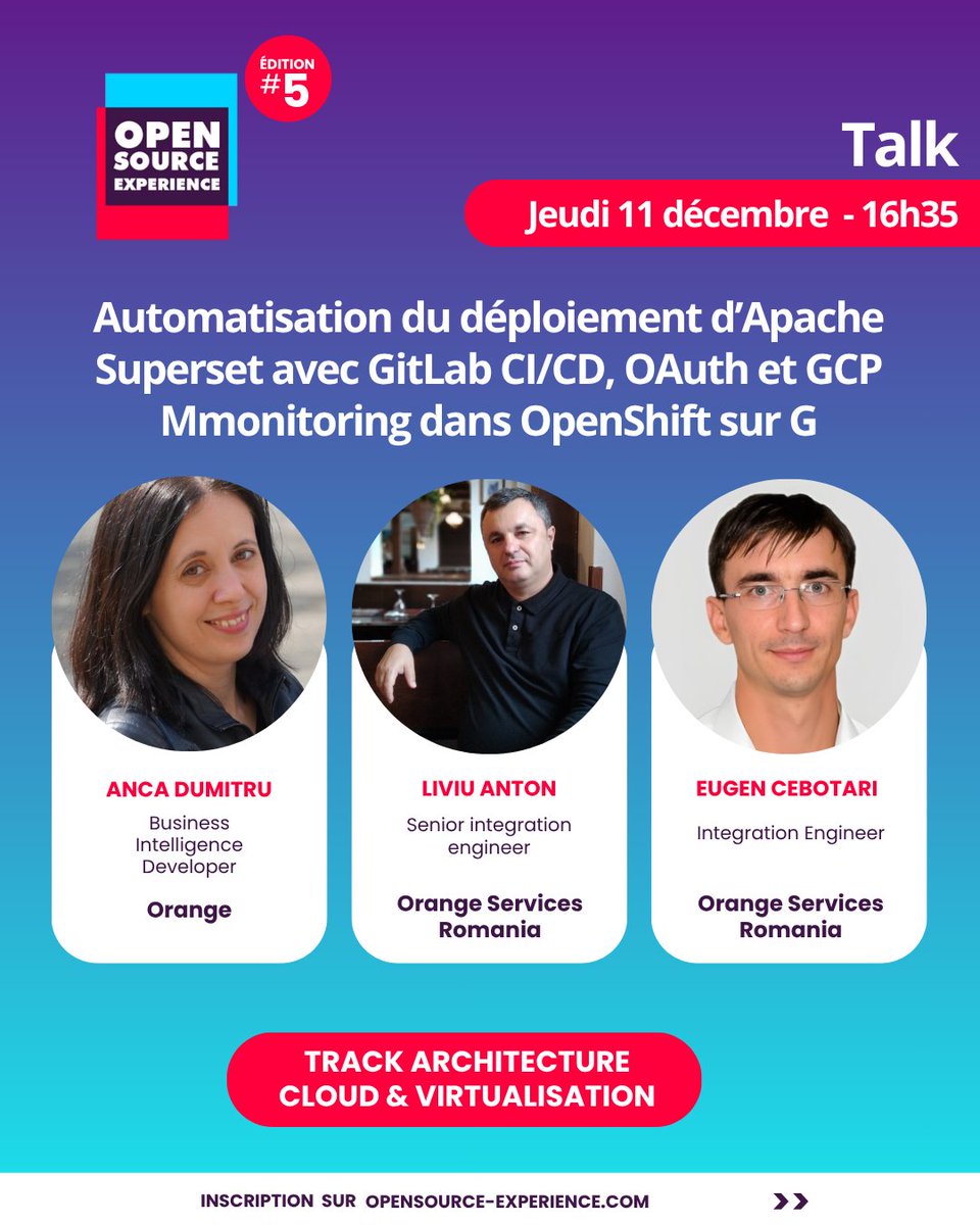 OSXP_Paris's tweet image. Découvrez trois conférences phares du 11 décembre à Open Source Experience 2025 et leurs experts ! 🎤

📌 Découvrez le reste du programme et inscrivez-vous pour ne rien manquer : opensource-experience.com/creer-mon-badg…

#osxp2025