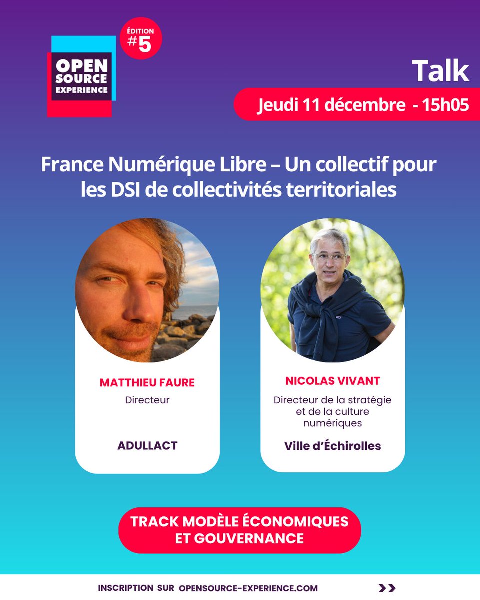 OSXP_Paris's tweet image. Découvrez trois conférences phares du 11 décembre à Open Source Experience 2025 et leurs experts ! 🎤

📌 Découvrez le reste du programme et inscrivez-vous pour ne rien manquer : opensource-experience.com/creer-mon-badg…

#osxp2025