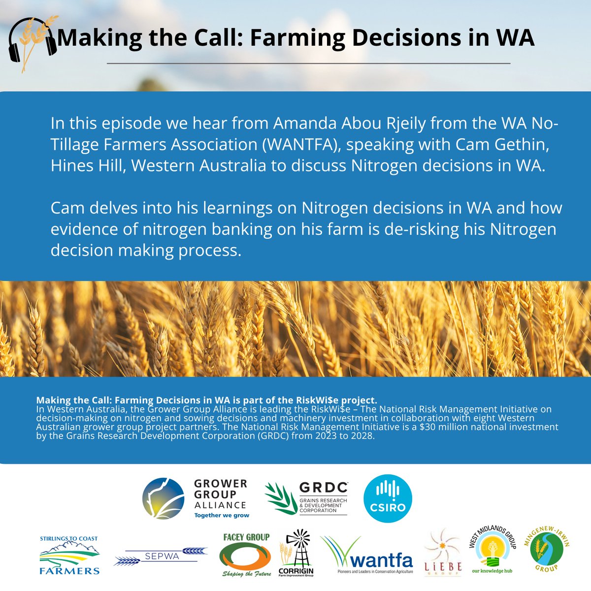 This podcast is part of the RiskWi$e project, a national GRDC investment. 

🎧 Listen here: player.captivate.fm/episode/7fd4b5…

#RiskWi$e <a href="/Stirlings2Coast/">Stirlings to Coast Farmers</a> <a href="/theGRDC/">GRDC</a> <a href="/SEPWA_ag/">SEPWA</a> <a href="/FaceyGroup/">Facey Group</a> <a href="/CFIG_AG/">CFIG</a> <a href="/LiebeGroup/">Liebe Group</a> <a href="/WMG_WA/">West Midlands Group</a> <a href="/GroupMIG/">Mingenew Irwin Group</a> <a href="/GGA_WA/">Grower Group Alliance</a>