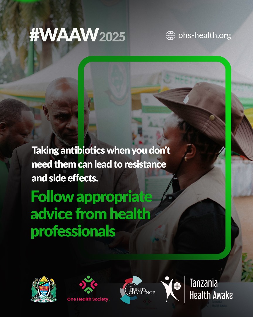 Taking antibiotics when you don't need them can lead to resistance and side effects. Follow appropriate advice from health professions

#WAAW2025
#TTCYouth #TheTrinity Challenge
#AntibioticEmergeny #GlobalHealth
#OneHealth #HealthyFarmingNoAMR

<a href="/TrinityChall/">The Trinity Challenge</a>