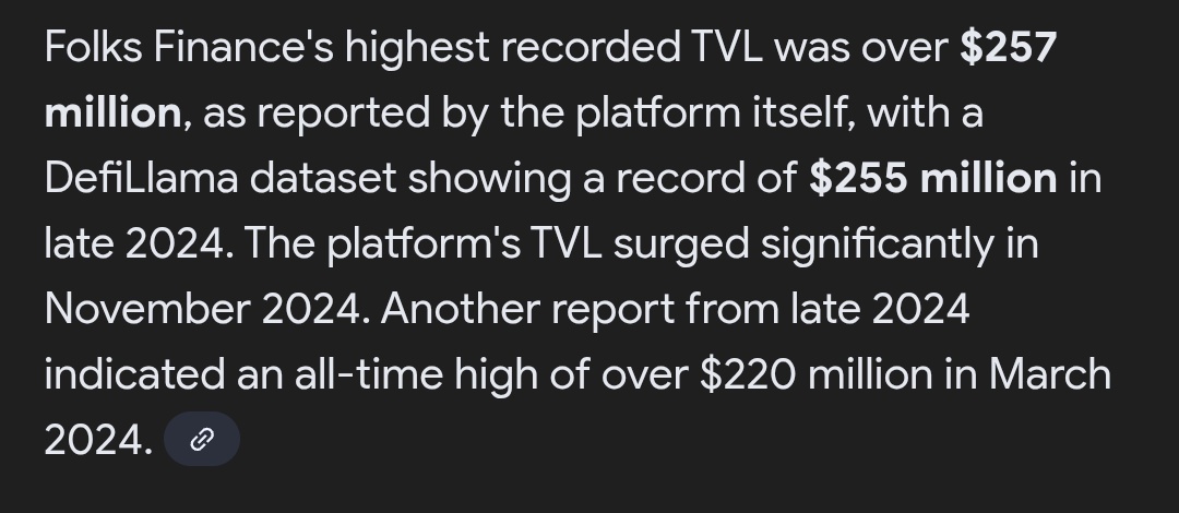 You must read this one, 

<a href="/FolksFinance/">Folks Finance</a> already crossed $250M TVL back in late 2024

Means we have already crossed that mark of $250M, that they have set for extra 12500 $FOLKS token 

So my question to the <a href="/FolksFinance/">Folks Finance</a> team are we going to get those 12500+12500 tokens or will