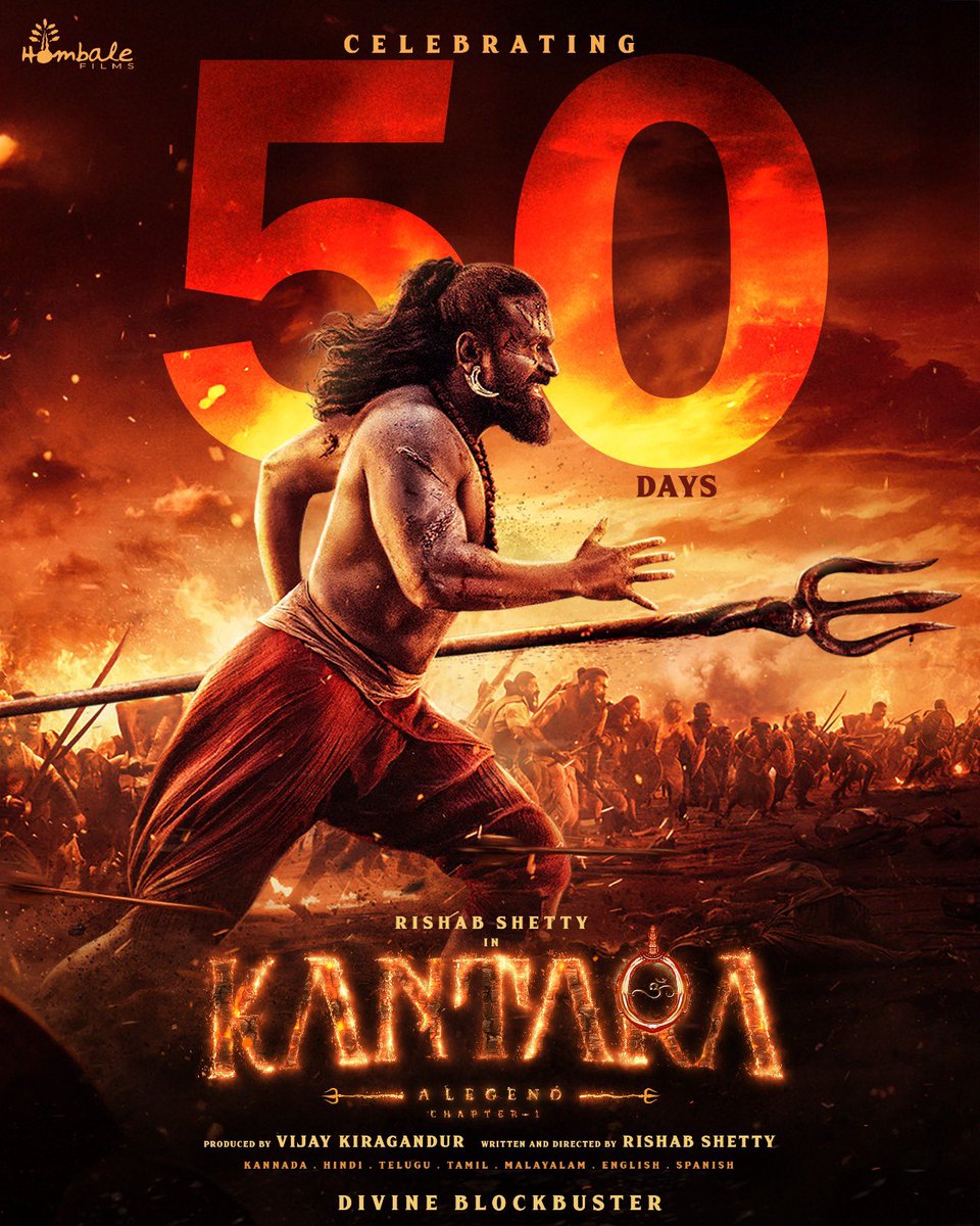 MadhuriDaksha's tweet image. 50days of #KantaraChapter1 😍

#RishabShetty #KantaraALegendChapter1 #MovieNews #BlockbusterKantaraMovie