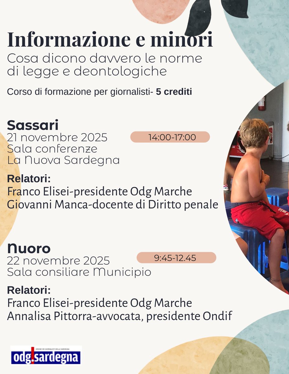 Alle Colleghe giornaliste e ai Colleghi #giornalisti ricordo che ci sono opportunità di formazione, che servono anche per recuperare alcuni crediti del triennio formativo che scade il 31 dicembre. Appuntamenti #Sassari e #Nuoro #stampa #giornalisti #sardegna